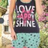 Pijama femei, Maiou, Pantaloni Scurti, Love Happy Shine