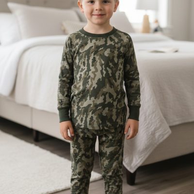 Pijama pentru copii, 3-4 ani, Army, Verde