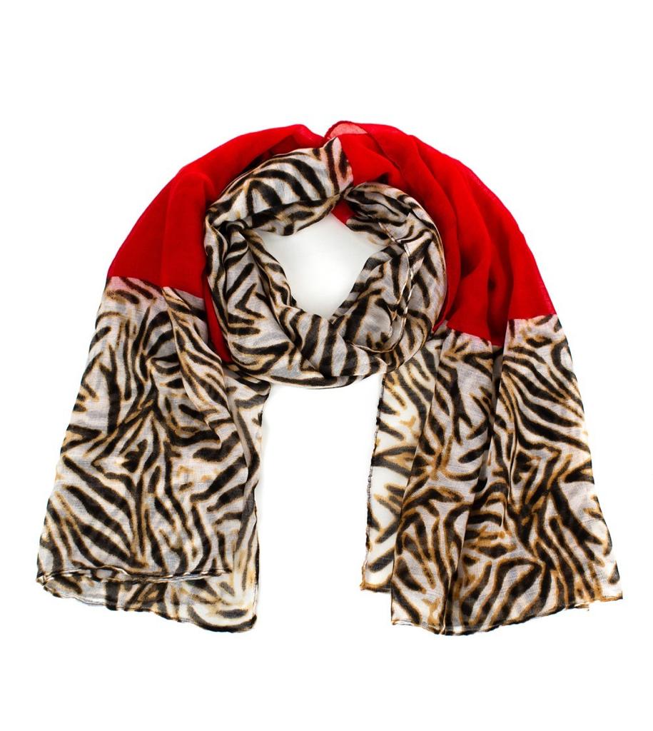 Esarfa Animal Print Rosu