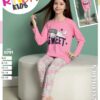Pijama pentru copii, Fete, 6-16 ani, Pisicuta Sweet, Roz/Gri