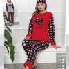 Pijama Femei, Love You, Pufos, Cocolino, Rosu/Negru