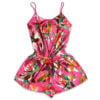 Pijama Dama, Satin, 2 Piese, Leaves, Roz
