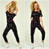 Trening pentru Femei, 2 Piese, Imprimeu Fashion, Negru/Multicolor
