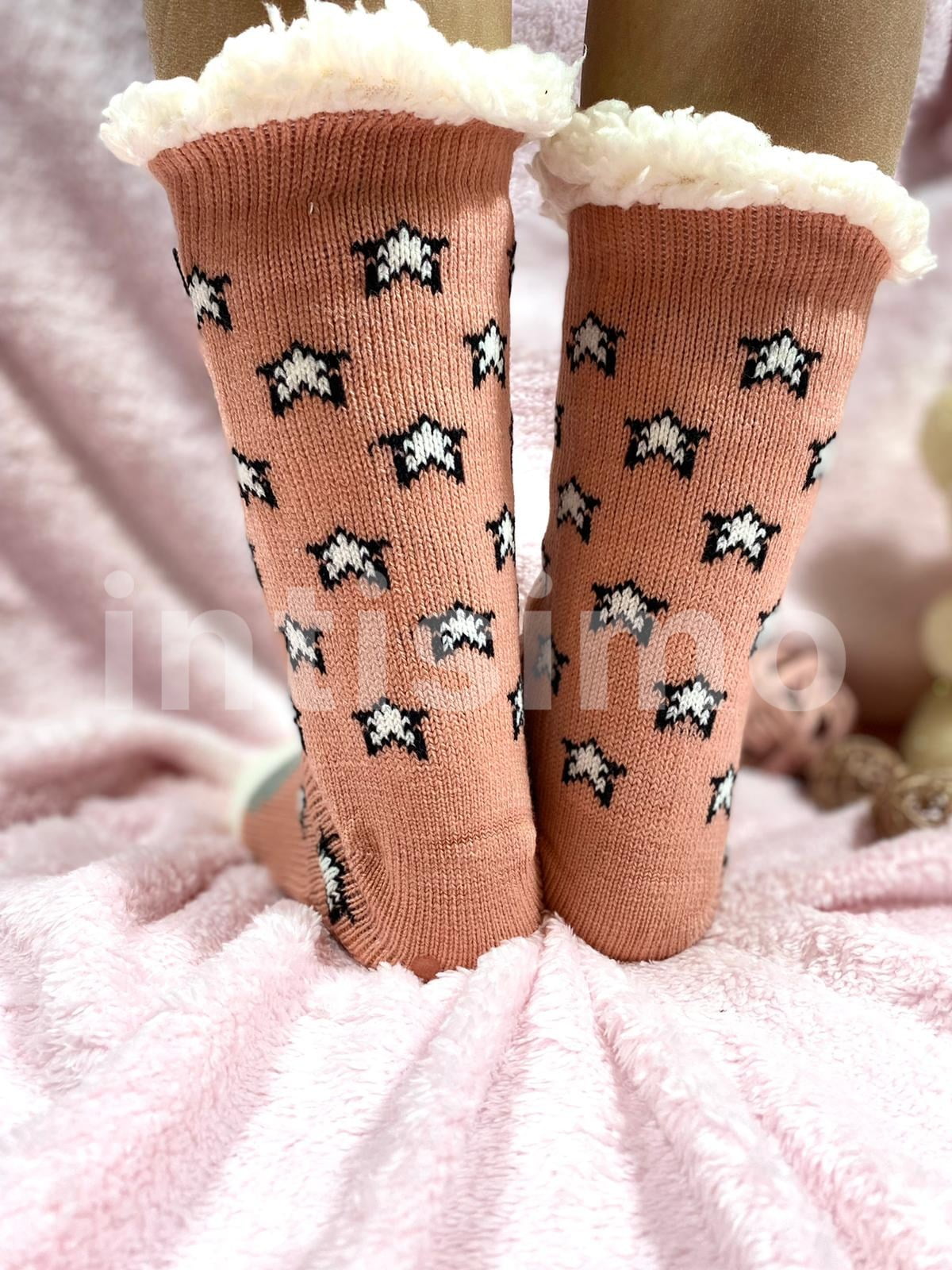 Ciorapi imblaniti – Roz – Stelute 3-ink