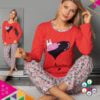 Pijama Femei, So Sweet, Maneca Lunga, Rosu