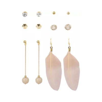 Set 6 Perechi Cercei, Dama, Pene, JD1218-500, Bej