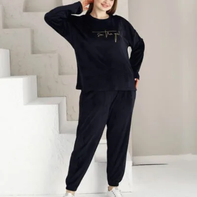 Compleu Dama, Catifea, Material Extra Fin, See The Good, Negru