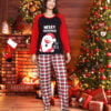 Pijama Femei, Tematica Craciun, Merry Christmas! Ho! Ho!, Bumbac, Rosu/Bleumarin