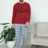 Pijama Barbati, Bluza + Pantaloni lungi, Automobil, Grena