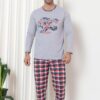 Pijama Barbati, Bluza + Pantaloni lungi, West Land, Gri