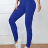 Colanti Femei, Talie Inalta, Slimfit, Elastici, Mat, Lycra, Albastru