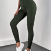 Colanti Femei, Talie Inalta, Slimfit, Elastici, Mat, Lycra, Verde Kaki