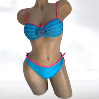 Costum de baie, Doua Piese, Push-up, Albastru