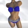 Costum de baie, Doua Piese, Push-up, Buline, Albastru