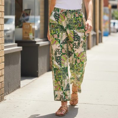 Pantaloni Dama, Casual , Motive Orientale, Verde