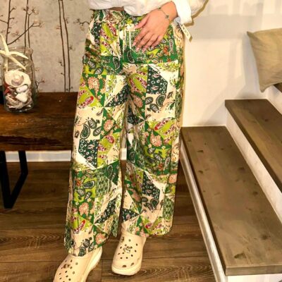 Pantaloni Dama, Casual , Motive Orientale, Verde