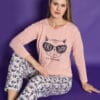 Pijama Femei, Maneca Lunga, Friday, Bumbac, Roz