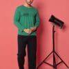 Pijama Barbati, Bluza + Pantaloni lungi, StreetWear, Verde