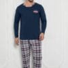 Pijama Barbati, Bluza + Pantaloni lungi, Academic, Bleumarin