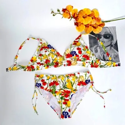 Costum de baie, Doua Piese, Imprimeu Floral