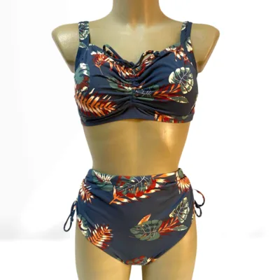 Costum de baie, Doua Piese, Talie Inalta, Verde