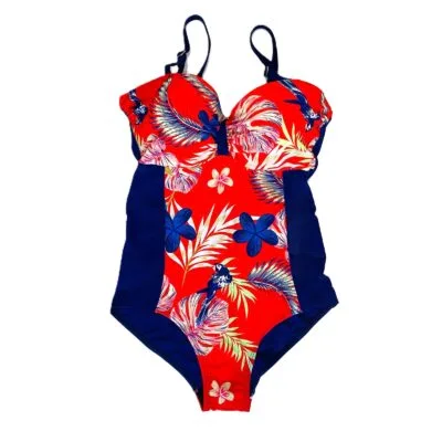 Costum de baie, Intreg, Marime Mare, Imprimeu Tropical