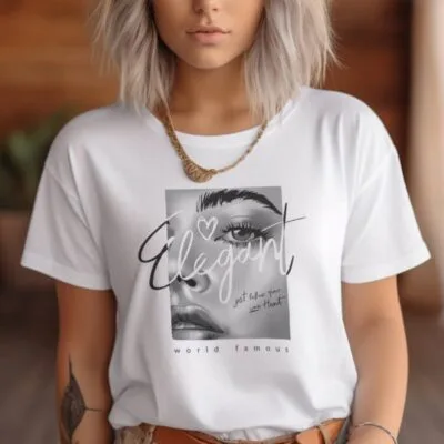 Tricou Femei, Bumbac, Elegant, Alb