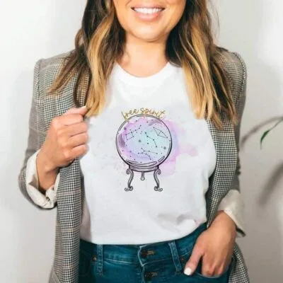 Tricou Femei, Bumbac, Free Spirit, Alb