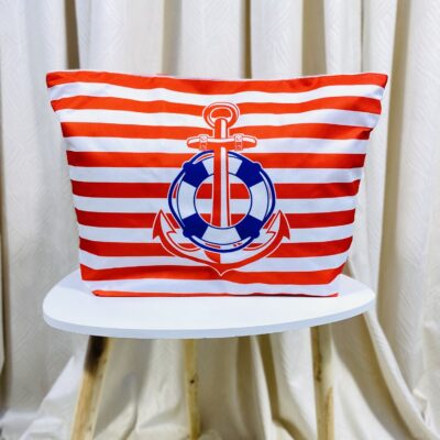 Geanta de plaja, Fashion, Ancora, Rosu/Alb