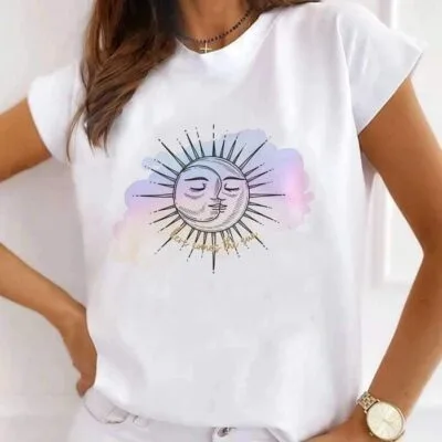 Tricou Femei, Bumbac, Here Comes The Sun, Alb