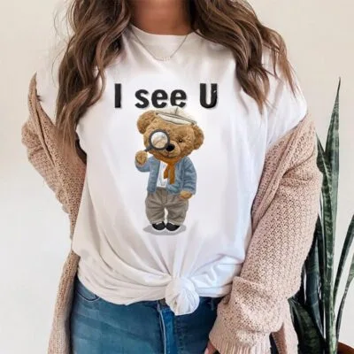 Tricou Femei, Bumbac, I See U, Alb