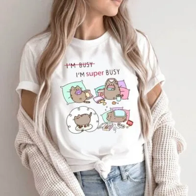 Tricou Femei, Bumbac, I'm Super Busy, Alb