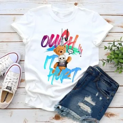 Tricou Femei, Bumbac, It Hurt, Alb