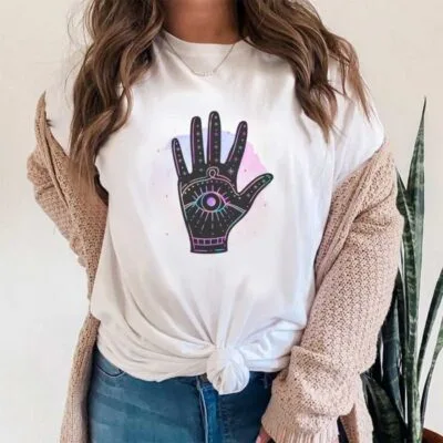Tricou Femei, Bumbac, Magic Hand, Alb