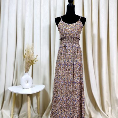 Rochie Dama, Lunga, Bretele, Floricele