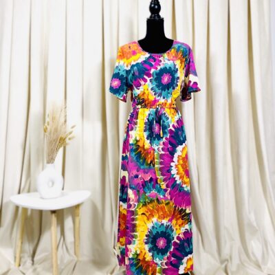 Rochie Lejeră De Vară, Multicolor, Imprimeu Floral Colorat