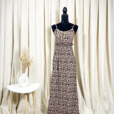 Rochie Dama, Lunga, Bretele, Flori Mici