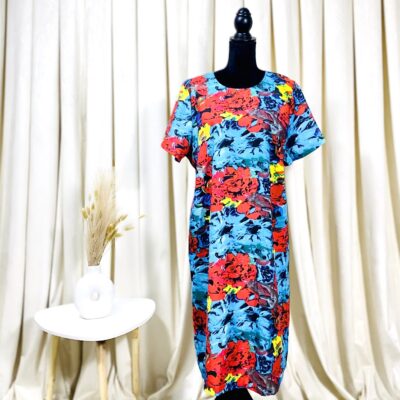 Rochie Lejeră De Vară, Multicolor, Imprimeu Floral Abstract