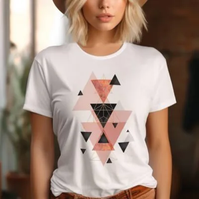 Tricou Femei, Bumbac, Rose Geometry, Alb