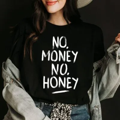 Tricou Femei, Bumbac, No Money, Negru