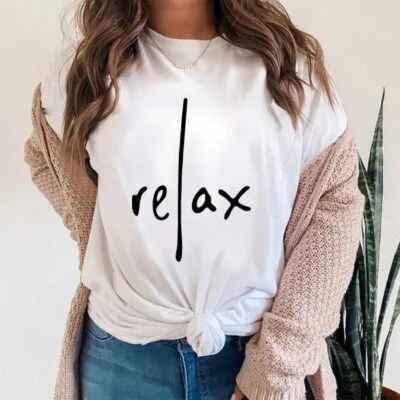 Tricou Femei, Bumbac, Relax, Alb