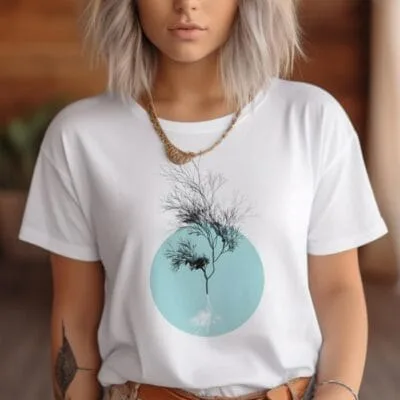 Tricou Femei, Bumbac, Tree Circle , Alb