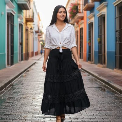 Fusta Vaporoasa, Dantela, Negru