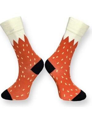 Sosete Fashion, Unisex, One-Size, Imprimeu Happy, Portocaliu