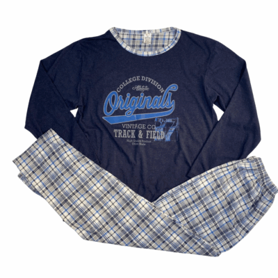 Pijama Barbati, Bluza + Pantaloni lungi, Originals, Bleumarin