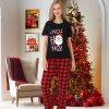 Pijama Femei, Tematica Craciun, HoHoHo, Bumbac, Negru/Rosu