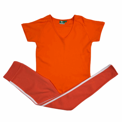 Compleu de Casa Femei, Tricou + Colanti, Portocaliu
