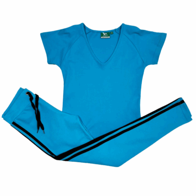 Compleu de Casa Femei, Tricou + Colanti, Albastru