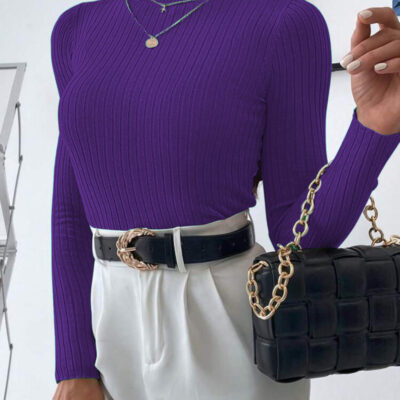 Maleta, Slimfit, Tricot Fin, Dungi Late, Vascoza, Mov Inchis