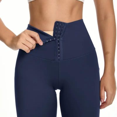 Colanti pentru Femei, Corset reglabil cu trei rânduri de închidere, Bleumarin